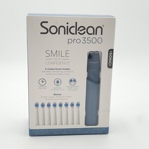 Soniclean Pro 3500 Electric Toothbrush Rechargeable 8 Brush Heads 5 Modes New